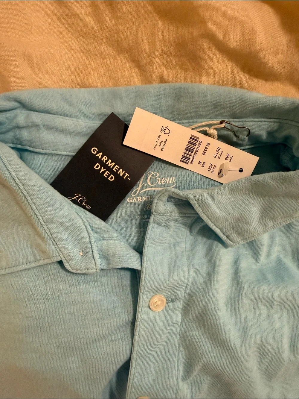 J. Crew Men's Sky Blue Polo Shirt